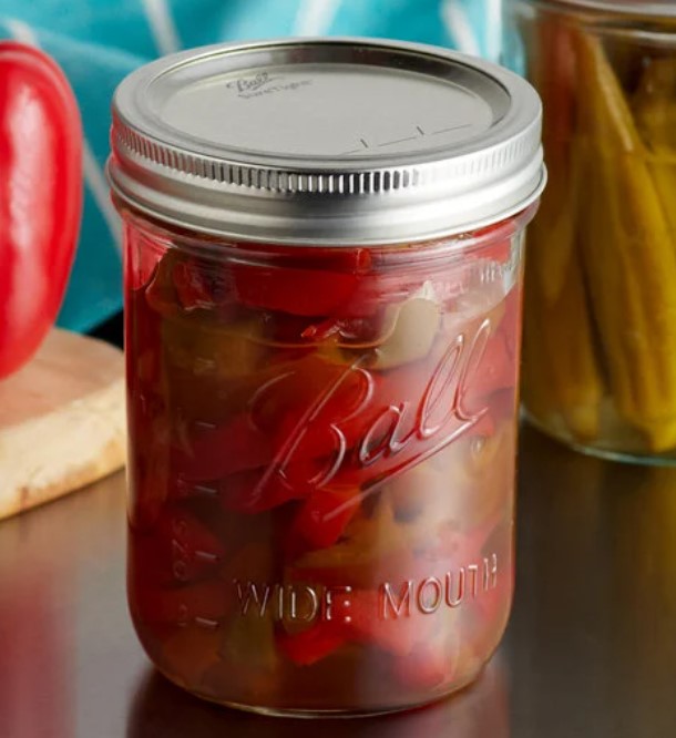 Jar, glass, 16oz., wide-mouth, w/ lid, 12pk.
