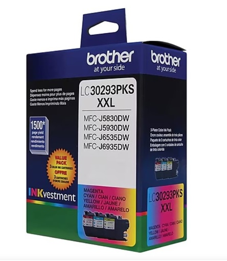 [187] Brother LC-3029, Ink Toner, Cyan/Magenta/Yellow, 3-pack