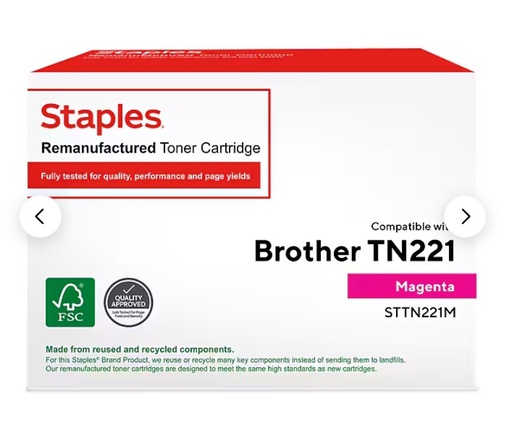 [194] Brother TN-221, Ink Toner, Magenta, Remanufactured