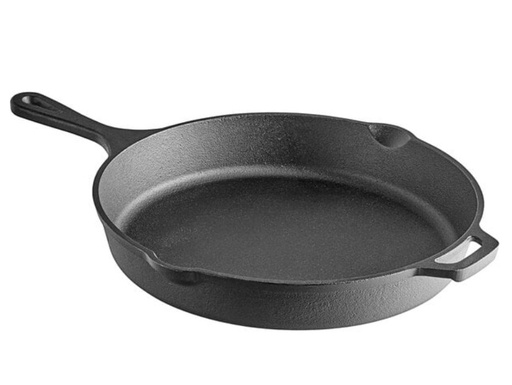 [276] Frying pan, cast iron, ~ 15"