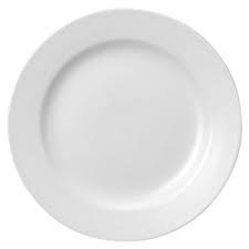 [307] Plates, ceramic, white, round, 11", 12ct.