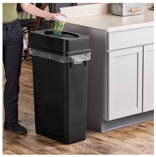 23 Gal; Slim Rectangular Trash Can & Drop Shot Lid