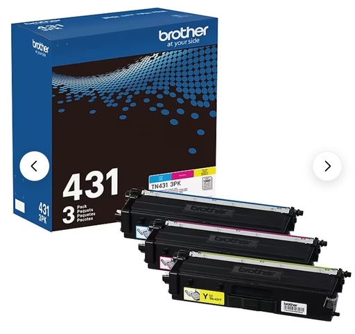 [2713] Brother TN-431, Ink Toner, Cyan/Magenta/Yellow, 3pack